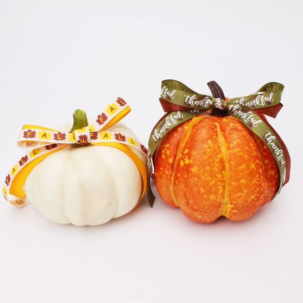 Ribbon Wrapped Pumpkins