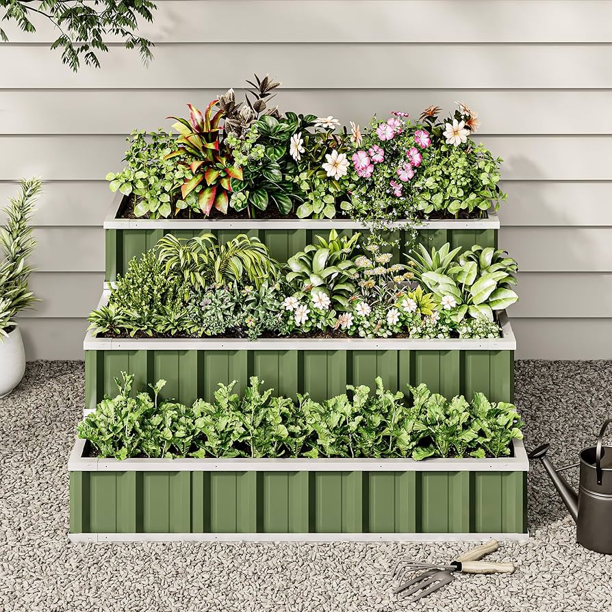 Layered Planters with Mixed Textures