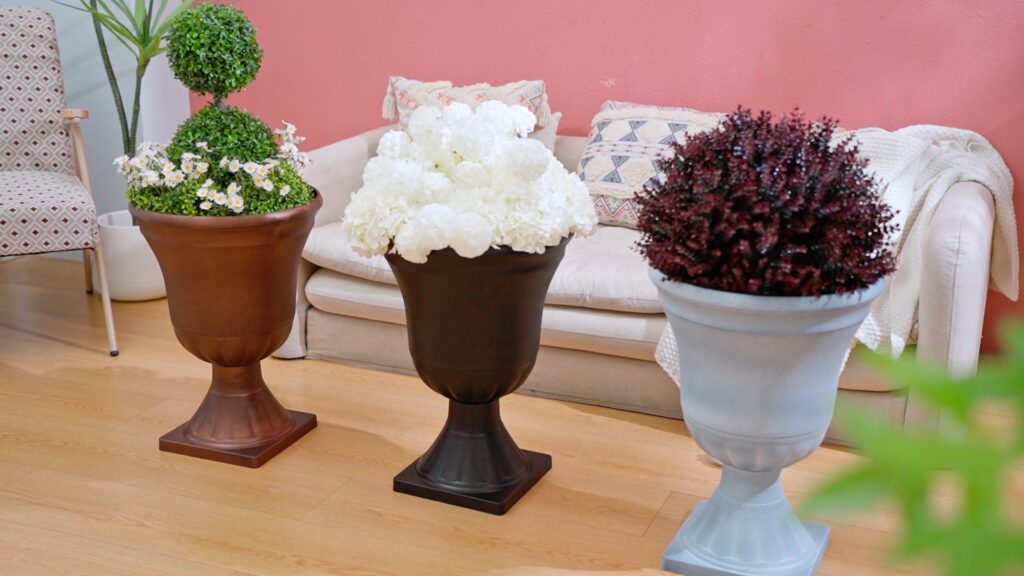Oversized Urns with Dramatic Arrangements