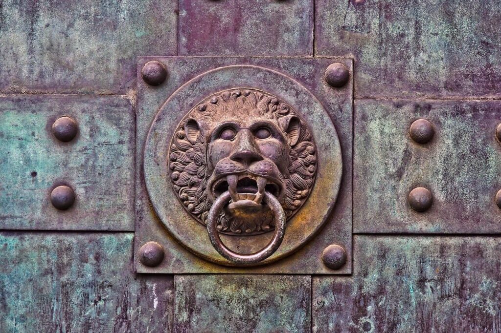 lion head, door knocker, door, gate, metal, ornament, door handle, wrought iron, door, door, door, door, door, gate, metal, metal