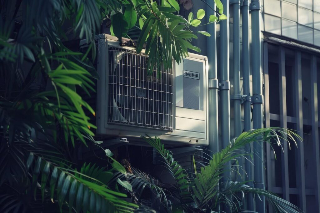 ai generated, air conditioner, hvac, ac, air conditioning, greenery, outdoor unit, exterior, tropical plants, cooling system, energy efficiency, environmental integration, urban jungle, industrial, cooling technology, foliage, building exterior, climate control, plants, wall, nature, air conditioner, air conditioner, air conditioner, air conditioner, air conditioner, hvac, ac, ac, air conditioning, air conditioning, air conditioning