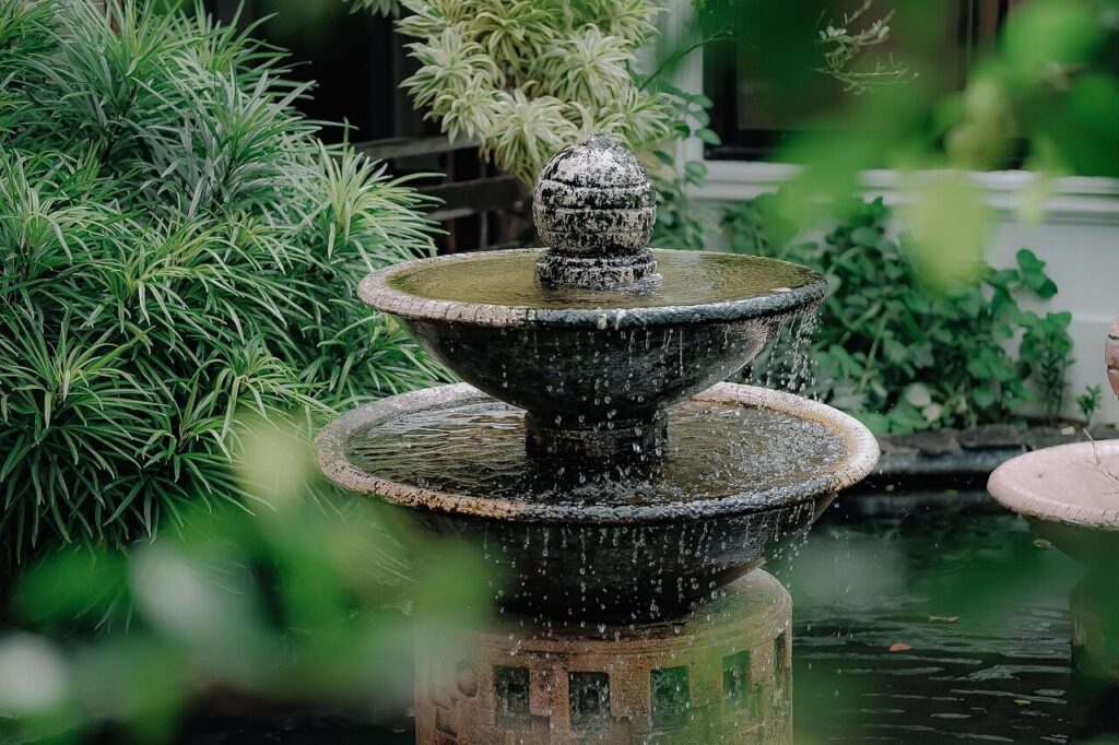 fountain, splash, flow, water, nature, wet, garden