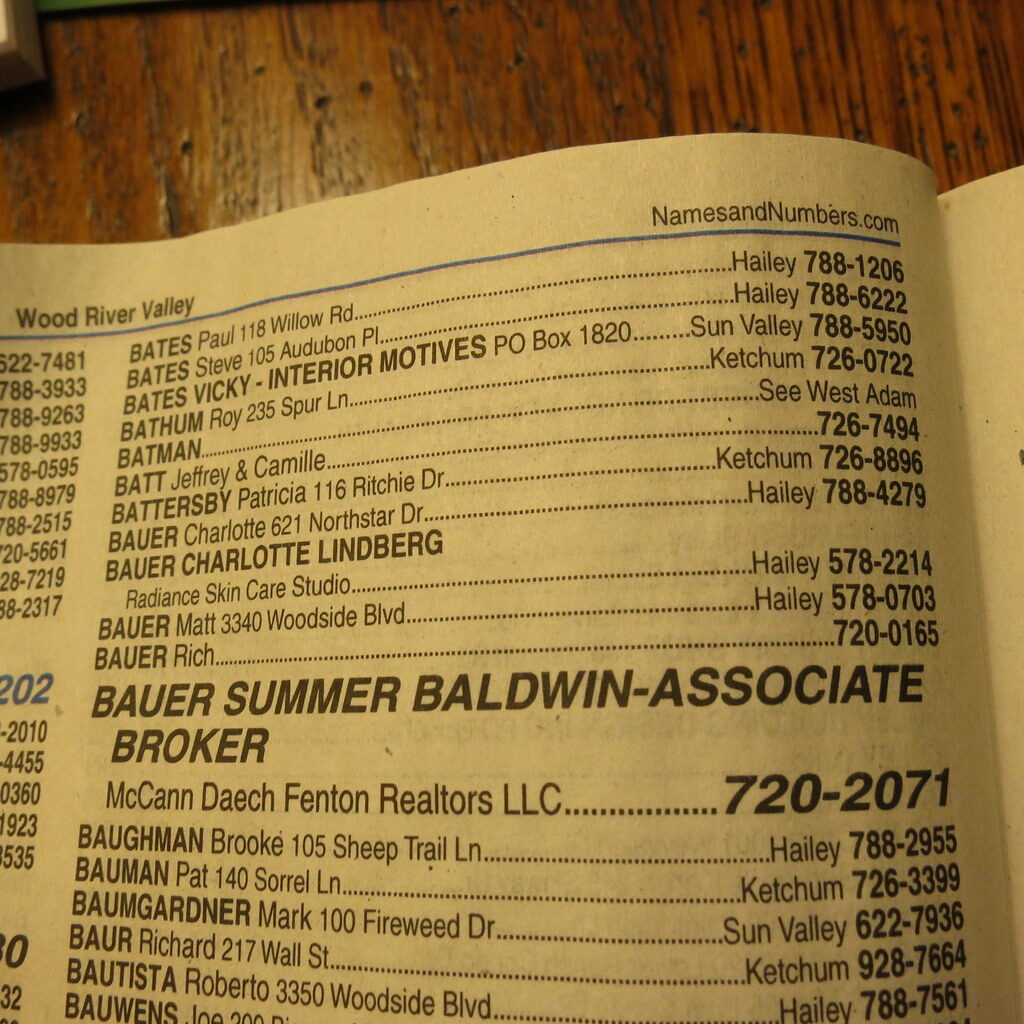 printed phone book