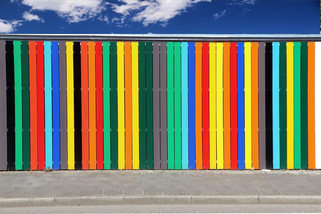 fence, paling, wooden fence, slats, boards, privacy, wood, multicoloured, fence, fence, fence, fence, fence, wooden fence, privacy