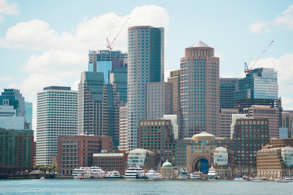 a city with tall buildings