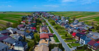 A bird's eye view of a small town