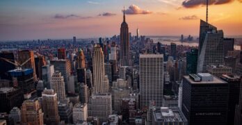 sunset, manhattan, city, skyline, architecture, usa, america, cityscape, nyc, travel, new, skyscraper, downtown, york, view, new york city, dusk, empire, nature, state, empire state building, panoramic, skyscrapers, scenic, yellow, orange