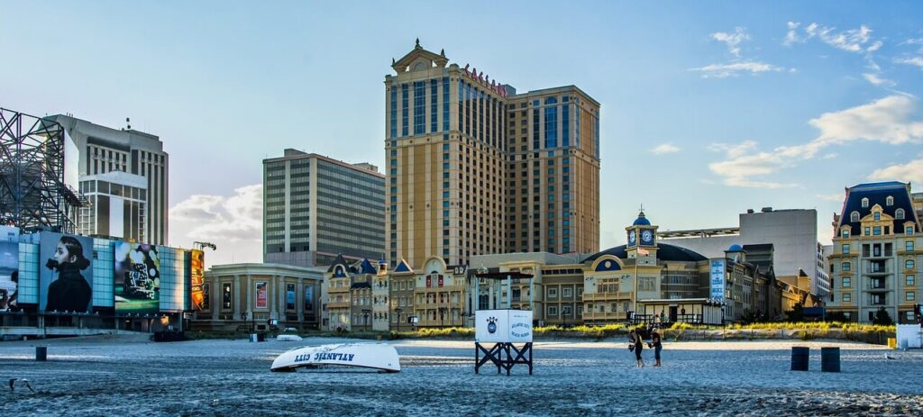 city, panoramic, architecture, travel, cityscape, atlantic city, new jersey, nature, boardwalk, beach, casino, blue casino