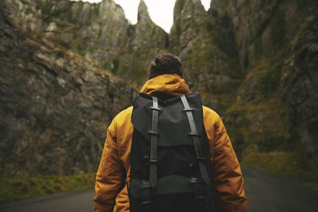 man, adventure, backpack, adult, male, outdoors, person, recreation, mountains, hiker, hiking, hike, nature, trek, travel, backpacking, backpacker