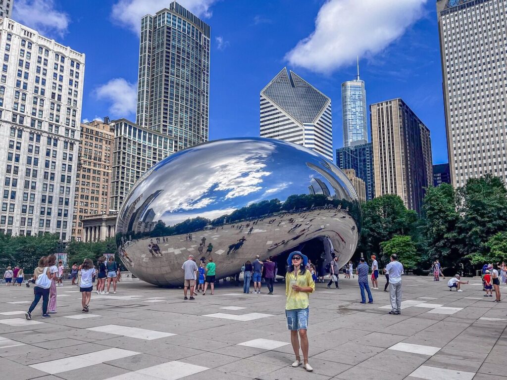 the bean, landmark, architecture, skyscrapers, chicago, urban, skyline, cityscape, illinois