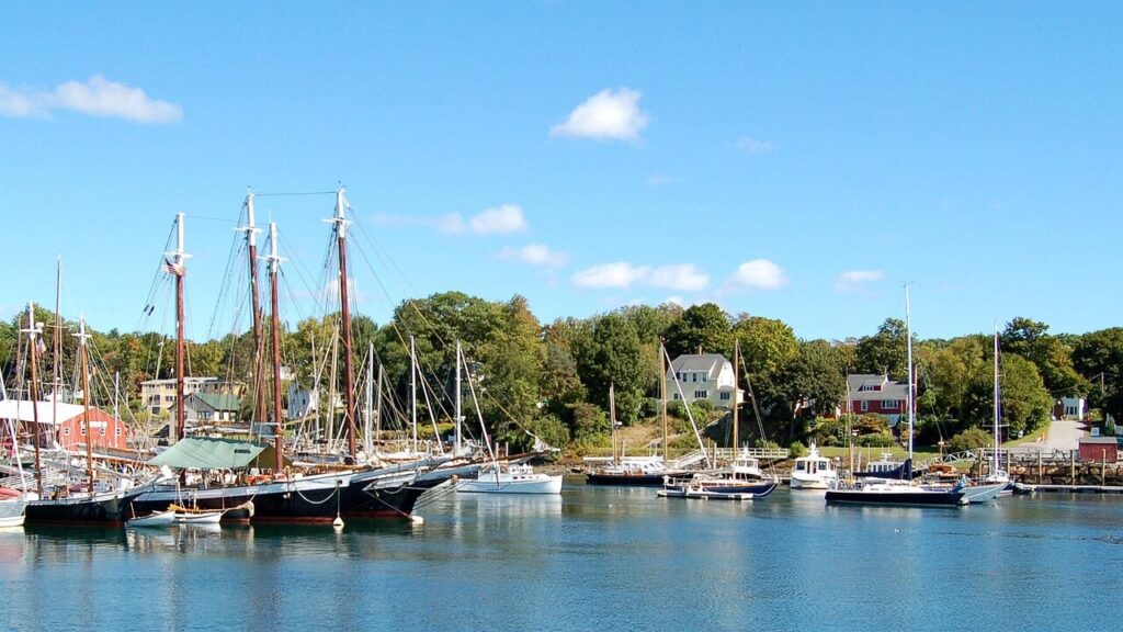 camden harbor, harbor, boats, nature, sailboats, port, bay, sea, camden, maine