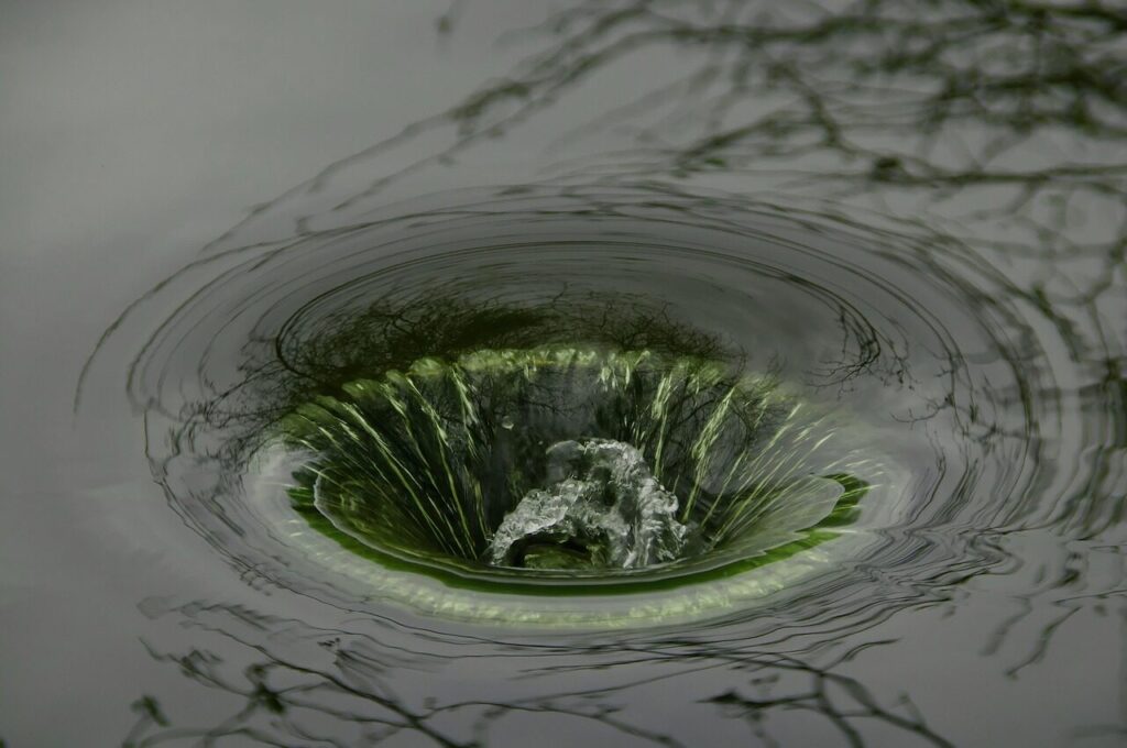 swirl, drain, nature, water, lake, outdoors