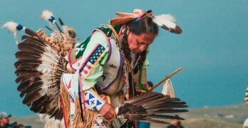 man wearing headdress