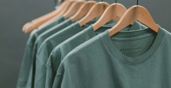 photo of blue crew-neck tops