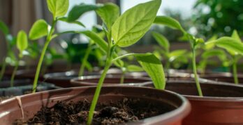 a close up of a plant in a pot