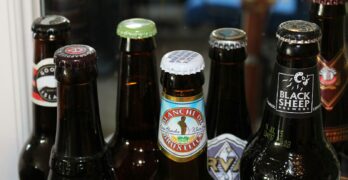 selective focus photography of assorted bottles