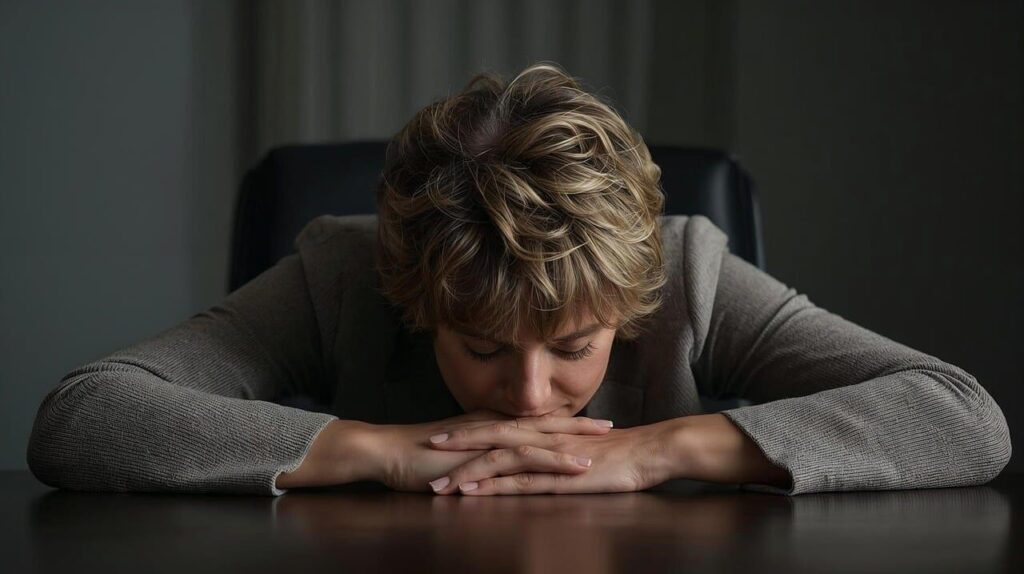 woman, fatigue, stress, work, work desk, cabinet, science, business