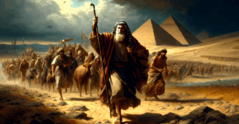 journey to sinai, israelites flee, egyptian exodus, parting red sea, divine escape route, freedom journey begins, escaping pharaoh's grip, miraculous sea crossing, ai generated