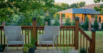 brown wooden fence near green trees during daytime