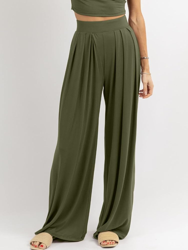 Pleated Wide-Leg Pants