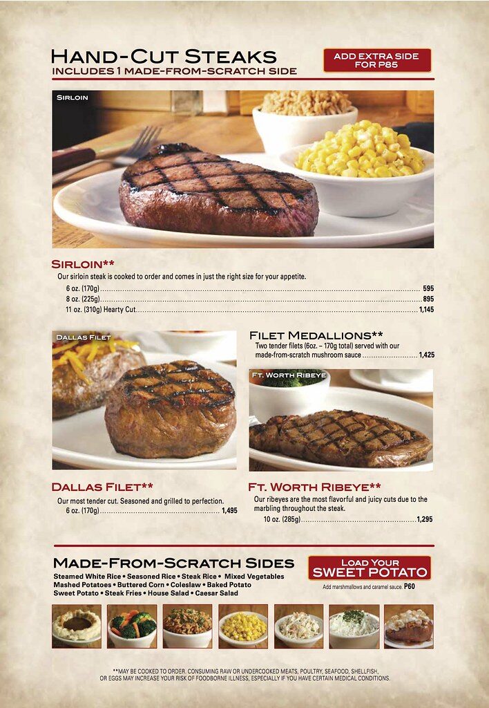 Texas Roadhouse Menu