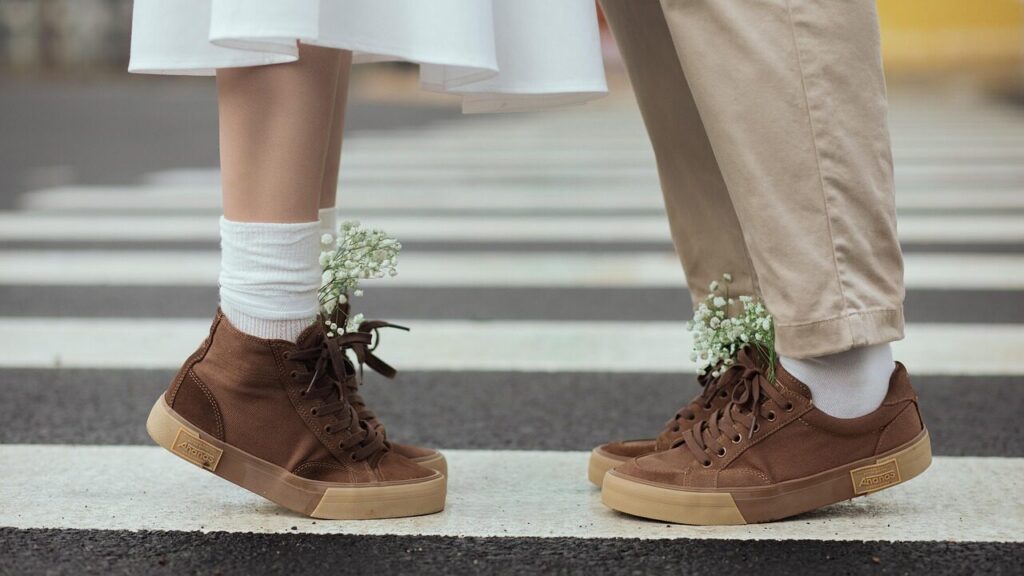 shoes, couple, road, footwear