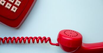 red corded home phone