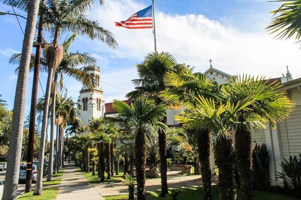 usa, santa barbara, california, barbara, santa, america, united, city, travel, sky, architecture, state, palm, landmark, county, coast, building, tourism, ocean, north, spanish, government, scenic, pacific, house, summer, us, court, flag, nation, symbol, tree, famous, country, emblem, town, beach, nature, ensign