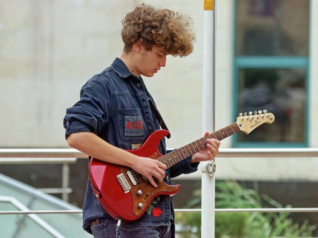 boy, busker, guitar, playing, music, instrument, busking, street performance, musical, outdoors, public place, urban, boy, busking, busking, busking, busking, busking