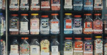 candy jar lot in shelf