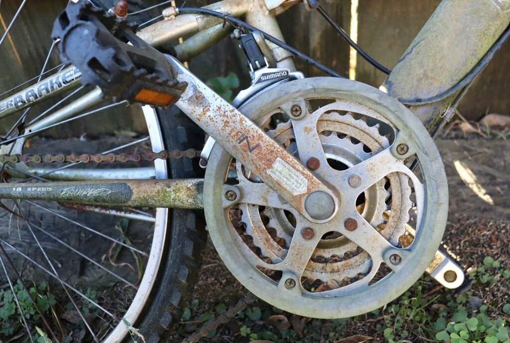 a close up of a bicycle