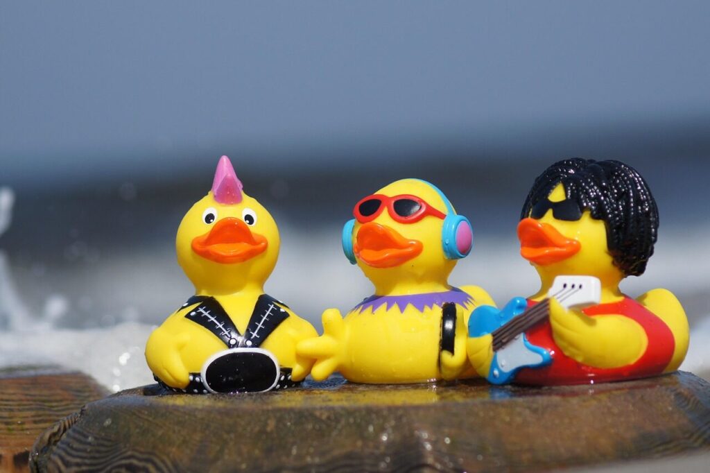 squeaky duck, rubber duck, duck, tape, bath duck, nature, plastic, to bathe, beach, summer, sea, water, toy, toy duck, rubber duckies