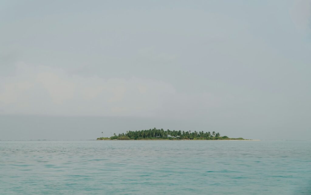 a small island in the middle of the ocean
