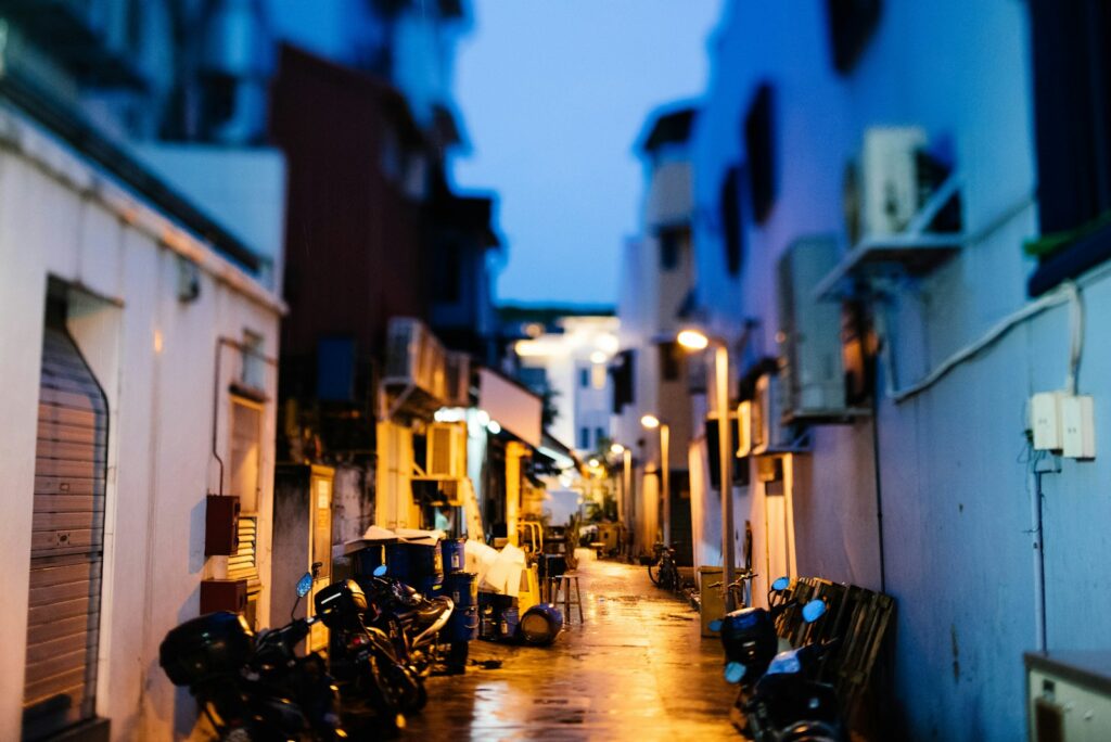 motorcycles in street