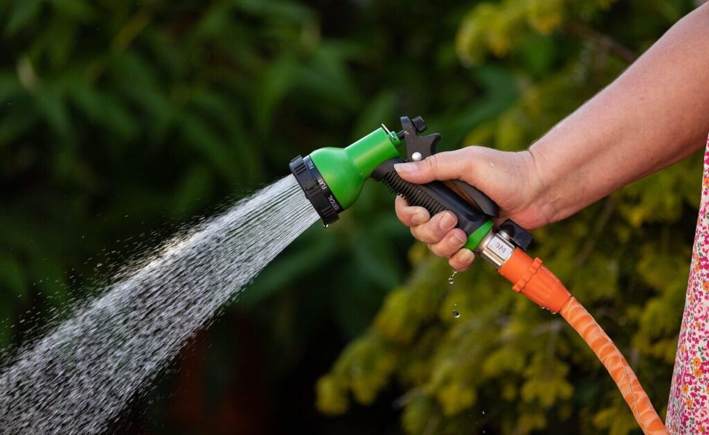 garden hose, water, spray, watering, nature, hose, hose pipe, water spray, closeup